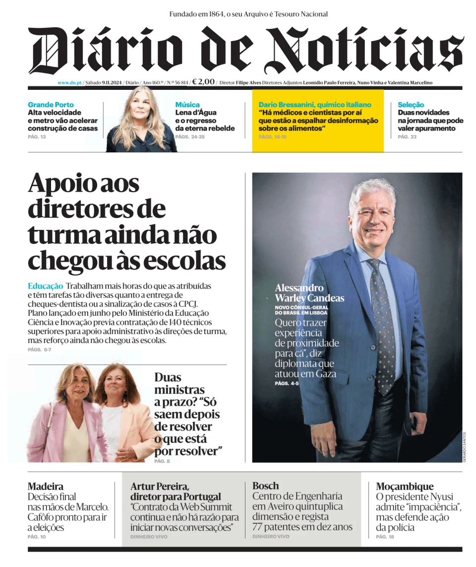 Prima-pagina-Diario de Noticias-edizione-di-oggi-20241109